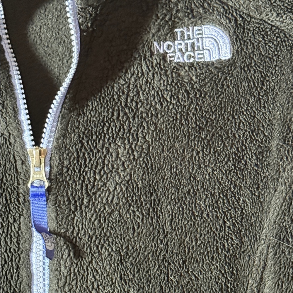The North Face Girls Black Teddy Jacket with Blue Accents - Picture 3 of 3